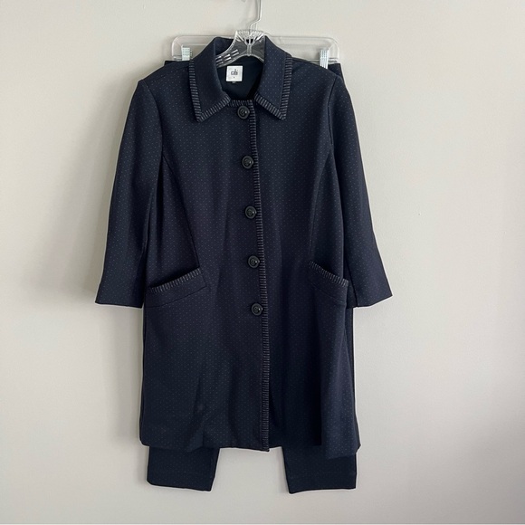 CAbi Two Piece Matching Set Jacket and Pants Navy Dot Print Women's Small - Picture 7 of 15